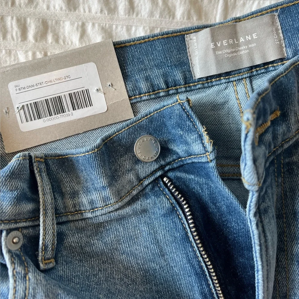 NWT Everlane The Original‎ Cheeky Cotton Jean Stone Washed Sky 27 Straight Crop
